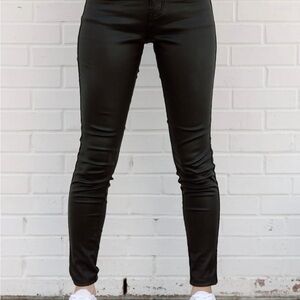Soho Sleek Black Leather like Skinny Pants
